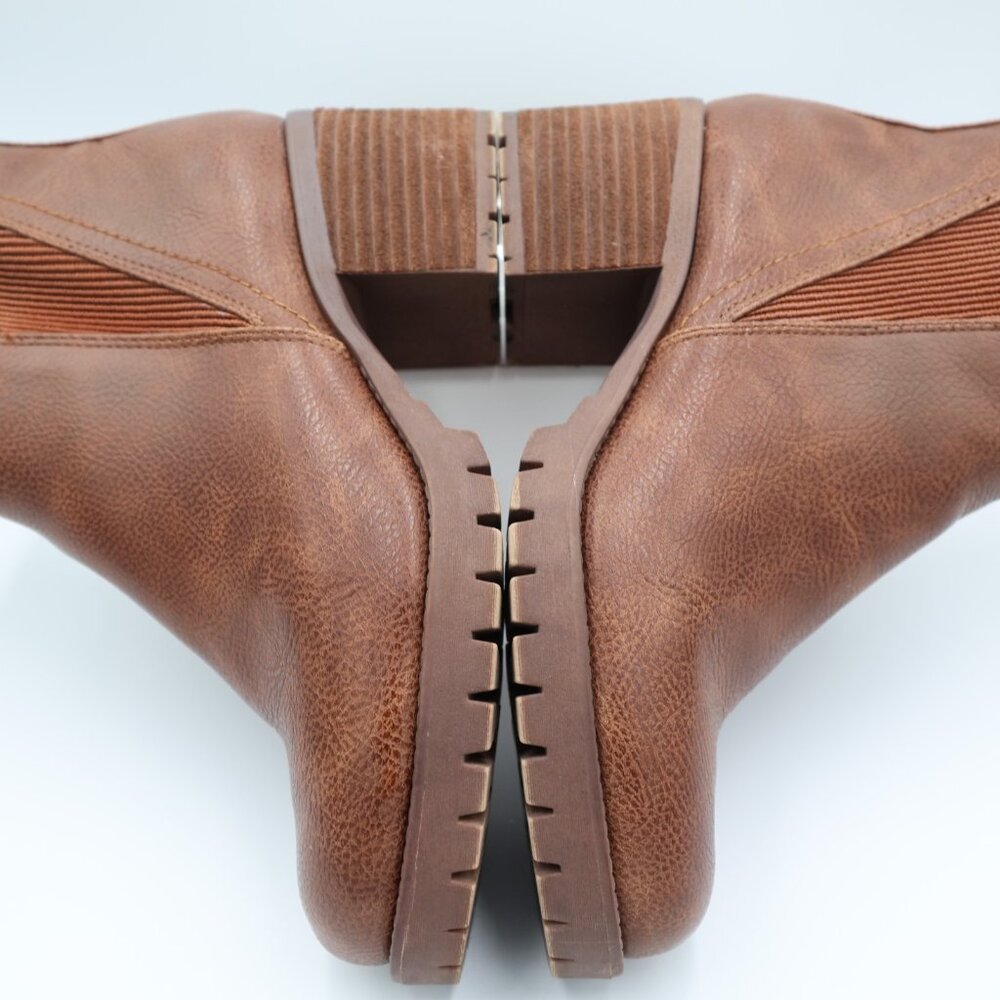 Mia Women’s Boots Ankle Jody Chelsea Booties Brown Block Heel, Size 9 - Picture 7 of 7